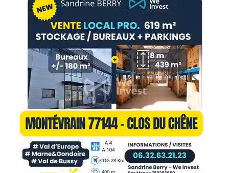 bureaux  atelier 618 m² montévrain