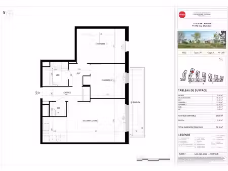 location appartement 3 pièces 65 m² à viry-chatillon (91170)  1 142 €