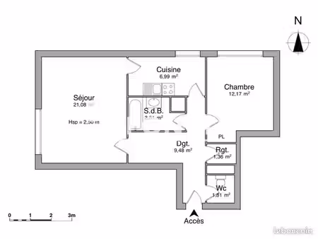 appartement 2 pièces 56.7m² à louer 734 - rouen 76000