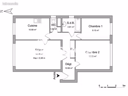 appartement 3 pièces 70.96m² à louer 751.89 - vandoeuvre les nancy 54500