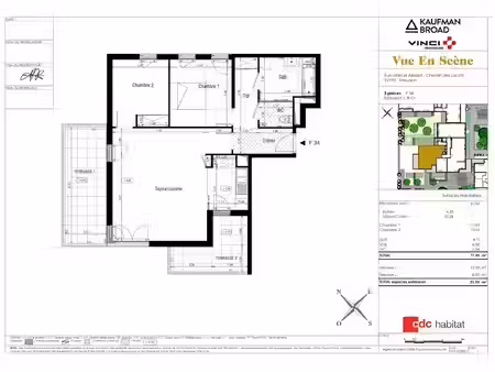 location appartement 3 pièces 77 m² à meudon (92190)  1 881 €