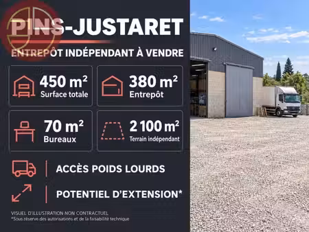 vente entrepôt pins justaret 31860 450m²