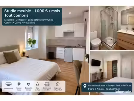 studio meublé haut de gamme – 1 000 tout compris – audun-le-tiche