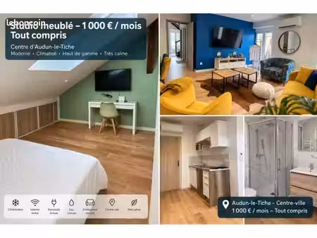 studio meublé haut de gamme – centre audun-le-tiche – 1 000 tout compris