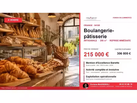 à vendre – boulangerie‑pâtisserie artisanale – secteur d'orange (84)