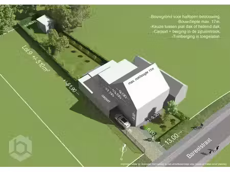 bouwgrond halfopen bebouwing op perceel van 512 m² te bee...