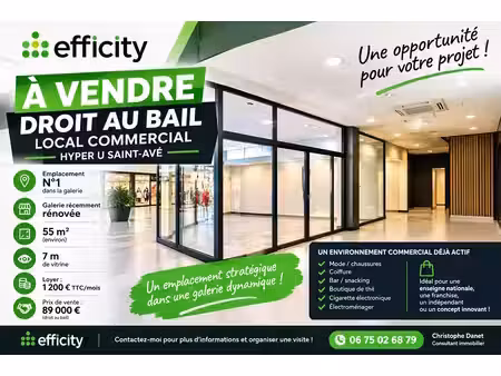 local commercial 1 pièce - 50 m²