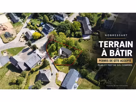 terrain à bâtir à nobressart  avec permis et plans de gîte