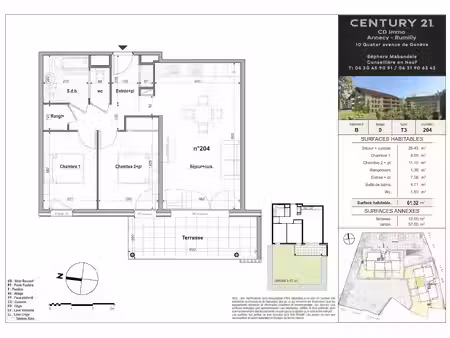 vente appartement 3 pièces 61.32 m² à faverges-seythenex (74210)  260 000 €