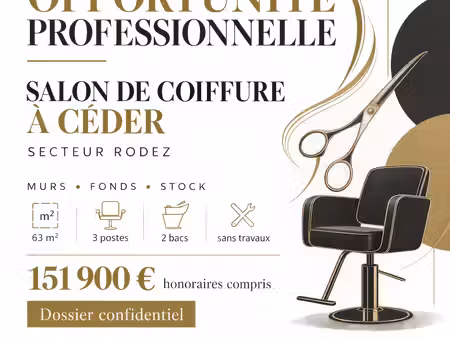 agglomération de rodez salon de coiffure en activité mur
