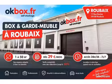 garde-meuble et box à louer à roubaix – dès 29 /mois – okbox