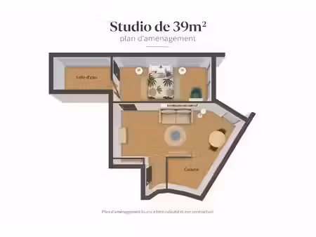 location meublée appartement 1 pièce 39 m² à paris 15ème (75015)  2 100 €