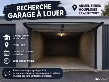 recherche garage à louer armentières houplines