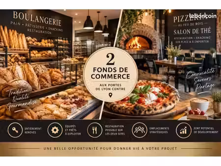 ◊ à saisir – 2 fonds de commerce entièrement rénovés – aux portes de lyon centre ◊