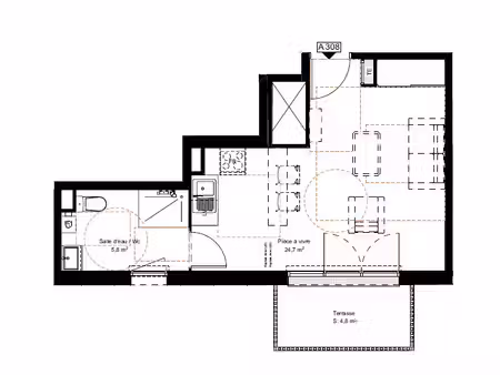 appartement t1 neuf avec terrasse et parking à saint-vincent-de-paul