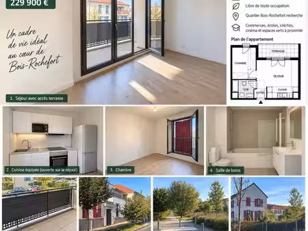 t2 40 34 m² + terrasse 6 88 m² + parking | bois-rochefort
