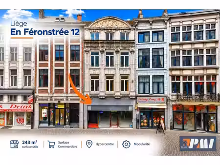 en feronstree! rez commercial de 168m² + 75m² de cave voutée