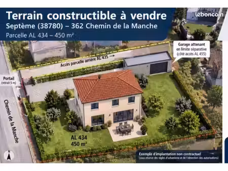 septème – terrain constructible de 450 m²