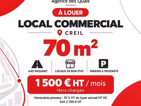 location locaux professionnels 70 m² à creil (60100)  1 600 €