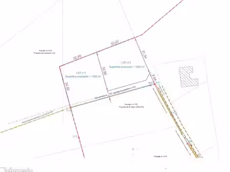 terrain 1250 m² cerisy la foret