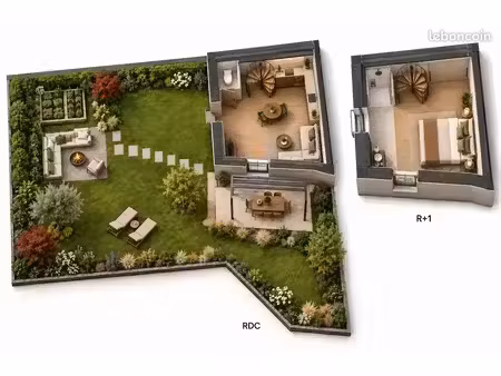 t2 en duplex à aménager avec 96 m² de jardin à poisy
