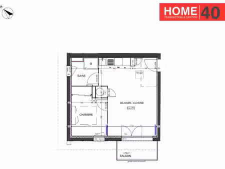 appartement 2 pièces avec balcon