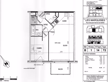 46m2 calme  proche commerces