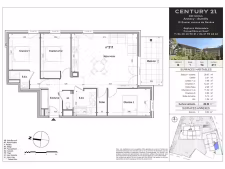vente appartement 4 pièces 82.2 m² à faverges-seythenex (74210)  343 000 €