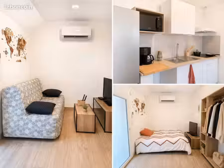 à louer studio meublé climatisé d’environ 20 m²  idéal pour étudiant