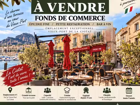 fonds de commerce – vieux-port la ciotat – terrasse – cession urgente