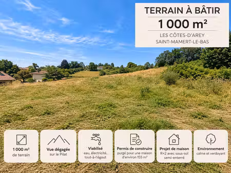 terrain à bâtir 1 000 m² – les côtes d’arey