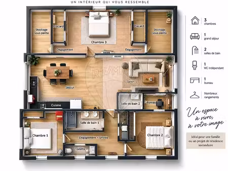 appartement 1 pièce 110 m²