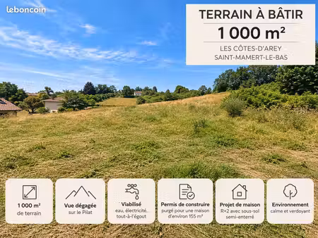 terrain 1 000 m² les cotes d arey