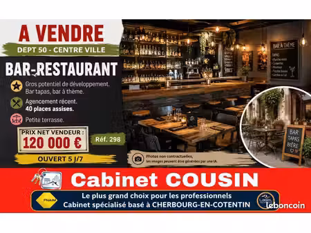 fonds de commerce bar  restaurant cherbourg en cotentin