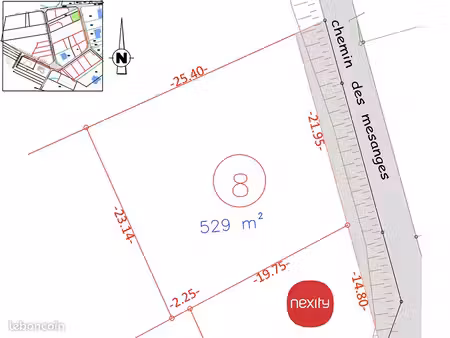 terrain constructible de 529 m2 à reiningue