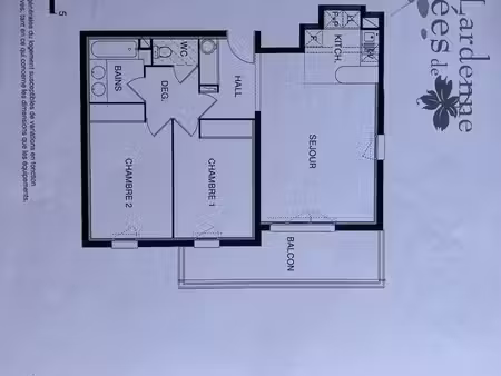 t3 lardenne avec parking sous-sol et balcon
