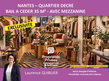 44000 nantes - bail a ceder 35 m² quartier decre