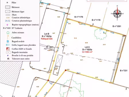 achat terrain 1 063m² vieillevigne 44116