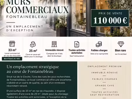 murs commerciaux à fontainebleau (77300)