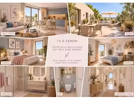 vente appartement 3 pièces 68 m² à cenon (33150)  263 200 €