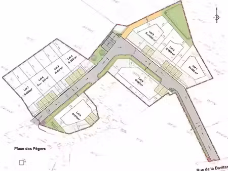 vente terrain à batir 370 m² à vertou (44120)  120 000 €