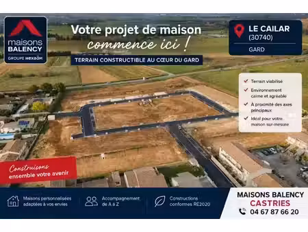 vente terrain 360 m² à le cailar (30740)  124 900 €