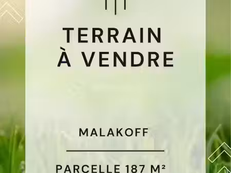 vente terrain 187 m² à malakoff (92240)  380 000 €