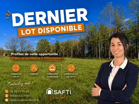 vente terrain 1170 m² vacquiers (31340)
