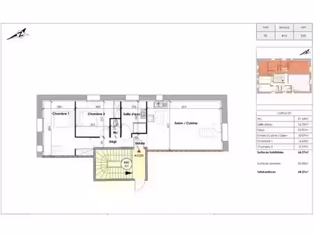 appartement t3 à vendre - 3 pièces - 68 27 m2 - clermont l herault - 34 - languedoc-roussi