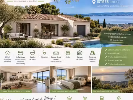 maison neuve de plain-pied 120 m² avec 4 chambres  garage et terrain de 1 000 m² avec vue 