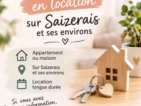cherche appartement ou maison à louer