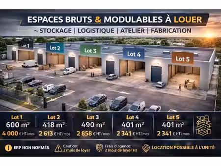 locaux commerciaux et entrepôts à louer dans la zone d'activ
