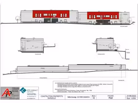 location local d'activités marseille 14ème (13014) 1 360 m²
