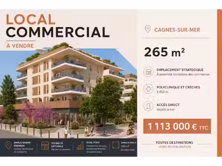 vente commerce 265 m² cagnes-sur-mer (06800)